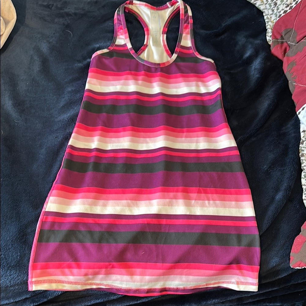 Lululemon Athletica Pink and Black Striped Tank 2 for $15